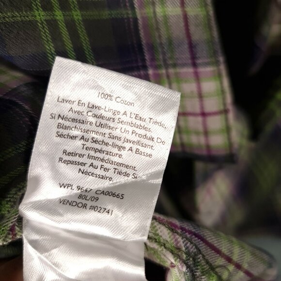 EDDIE BAUER Shirt Womens Medium Long Sleeve Check Button Up - Picture 3 of 8